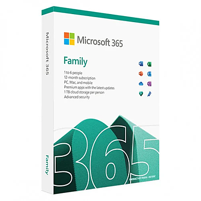 Microsoft 365 Family 6-PC/MAC 1 jaar
