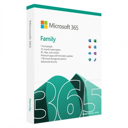 Microsoft 365 Family 6-PC/MAC 1 jaar Microsoft 365 Family 6-PC/MAC 1 jaar